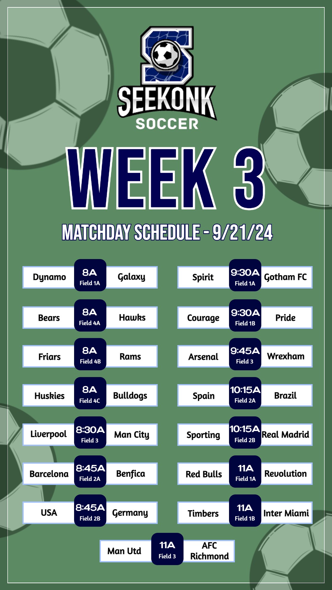 2024 week 3 rec schedule