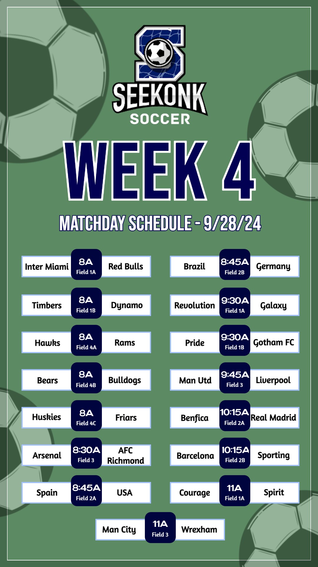 2024 week 4 rec schedule